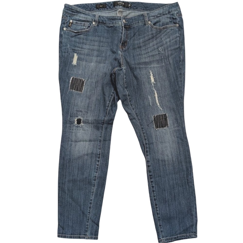 TORRID Plus 18 Jeans 2X‎ Skinny Slim Leg Denim Ripped Patched Premium
